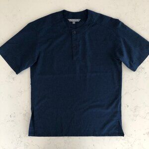 Tilley Endurables Canada Athleisure SS Poly Oversized Check Shirt Blue Sz S